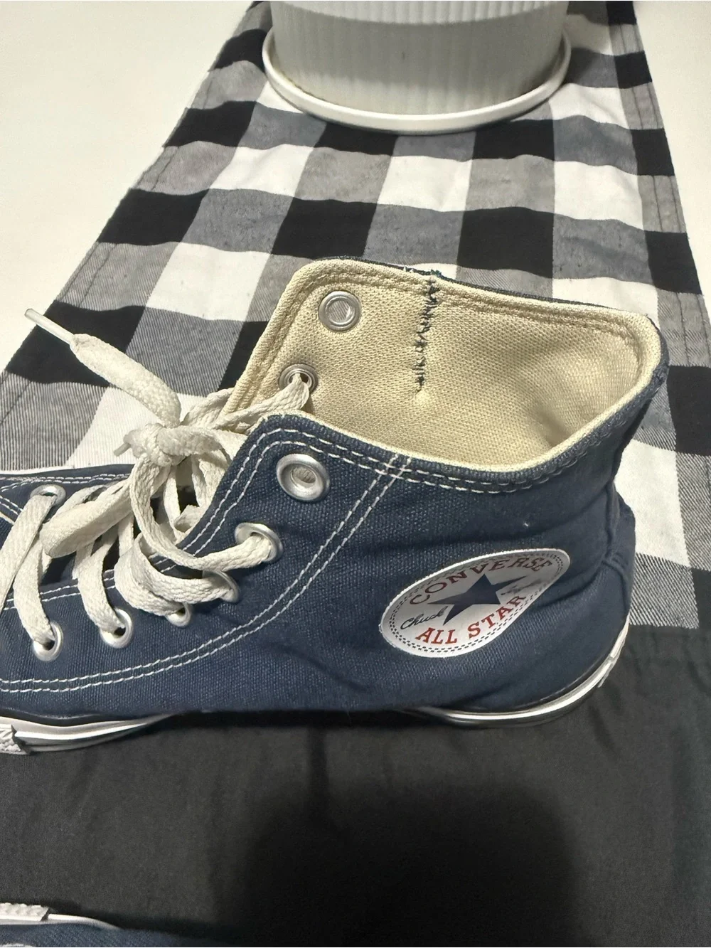 Converse Navy High-Top Canvas Sneakers with White Accents